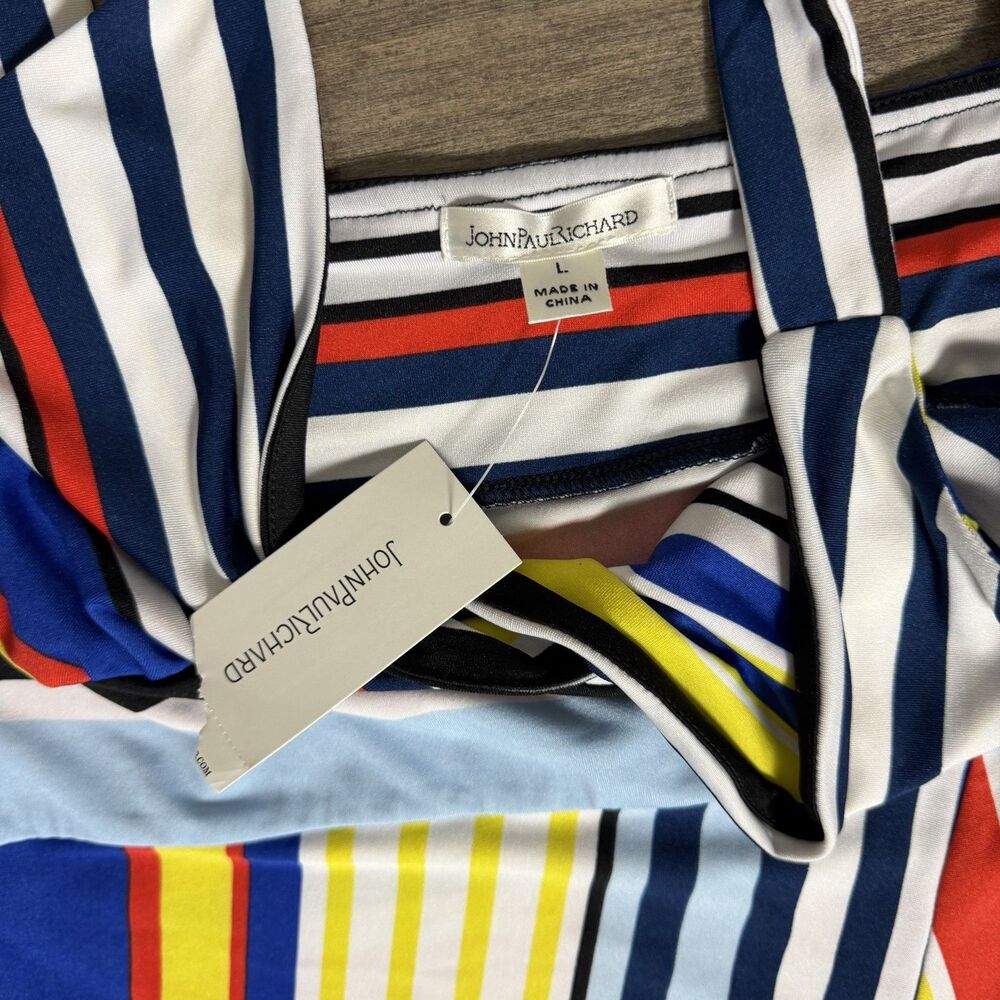 Womens John Paul Richard multistriped resort wear dress size L - Picture 6 of 7